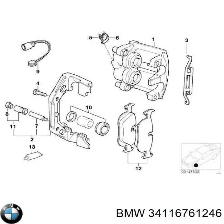 34116761246 BMW pastillas de freno delanteras