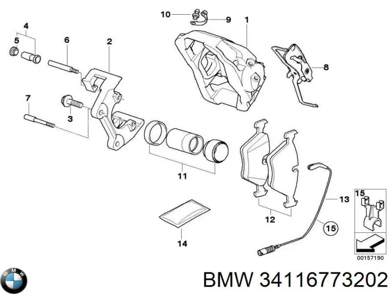 34116773202 BMW pinza de freno delantera derecha