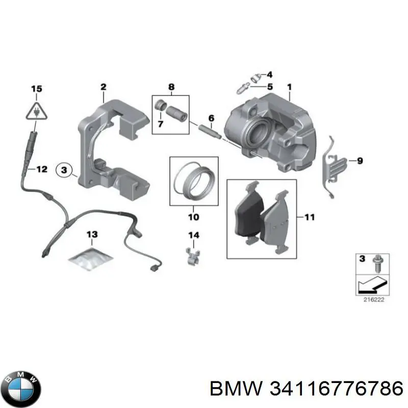  Pinza de freno delantera derecha para BMW 7 E32