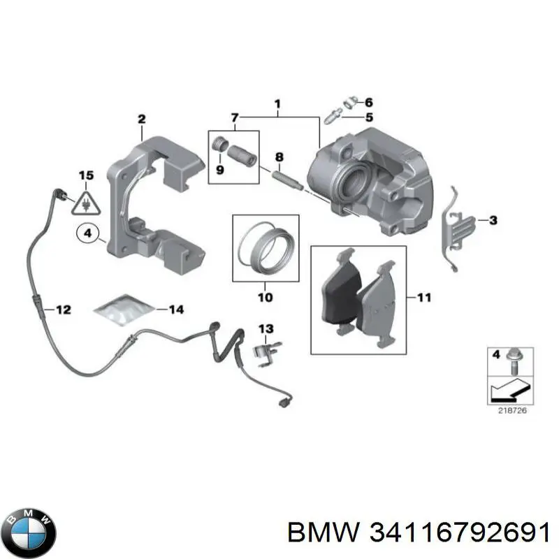 34116792691 BMW soporte, pinza de freno delantera