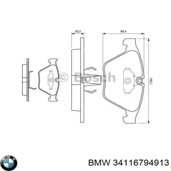 34116794913 BMW pastillas de freno delanteras