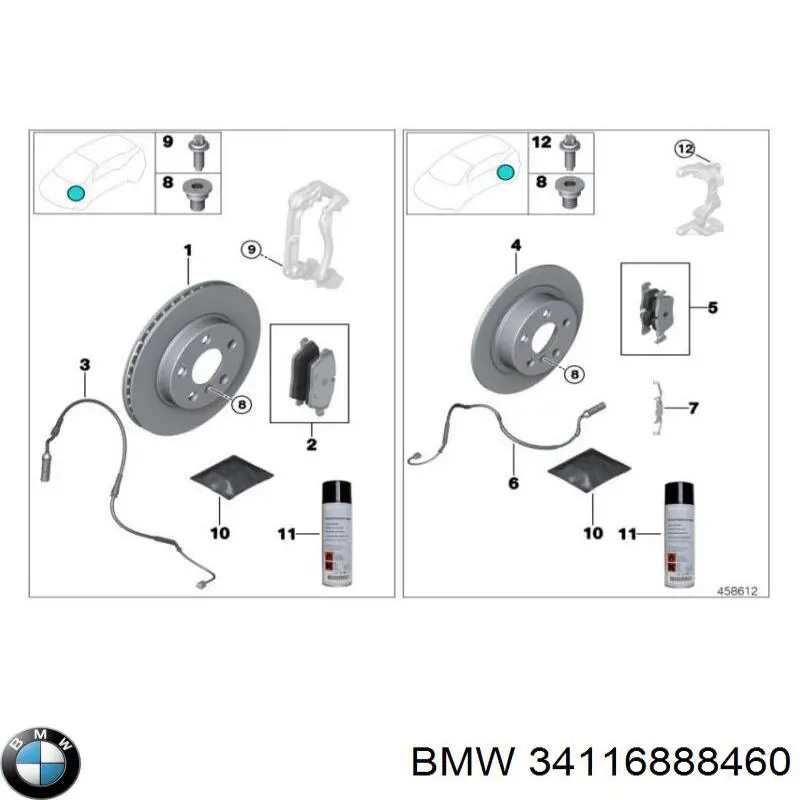 34116888460 BMW pastillas de freno delanteras