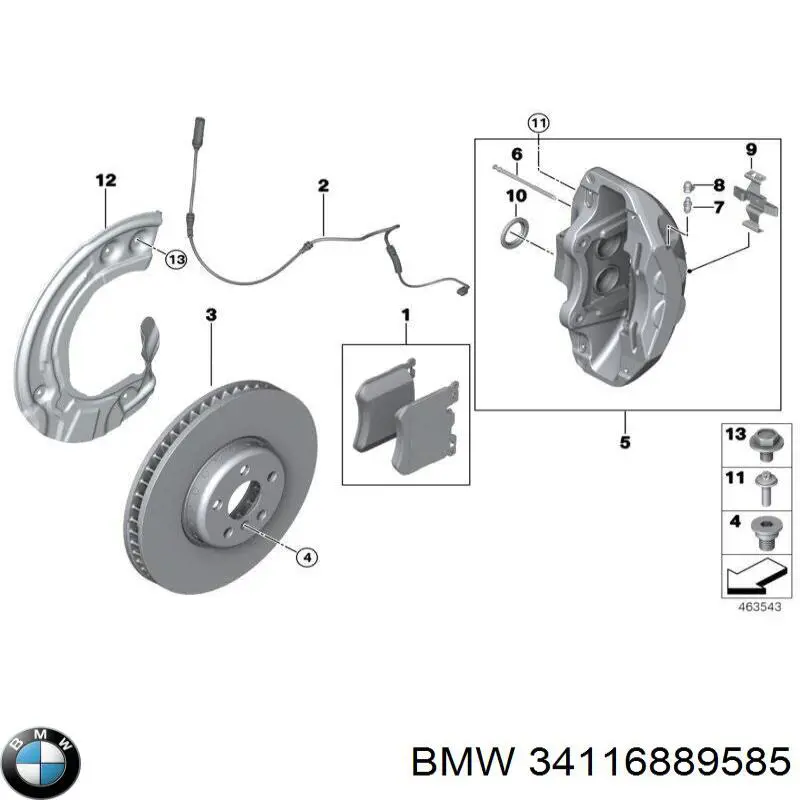 34116889585 BMW pastillas de freno delanteras