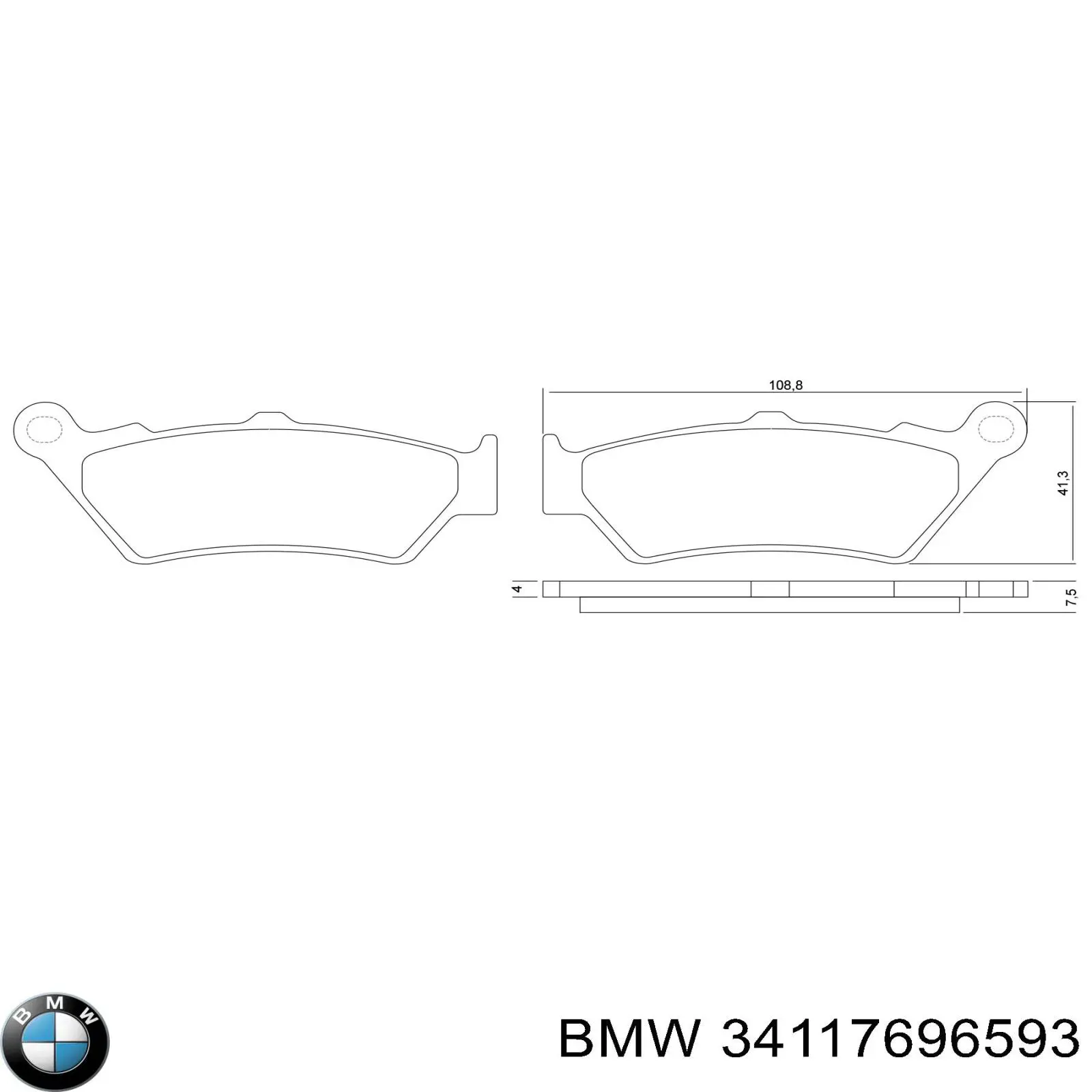 34117696593 BMW pastillas de freno traseras