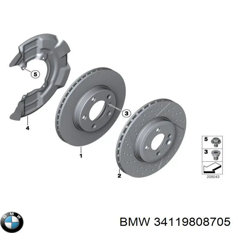 34119808705 BMW pastillas de freno delanteras