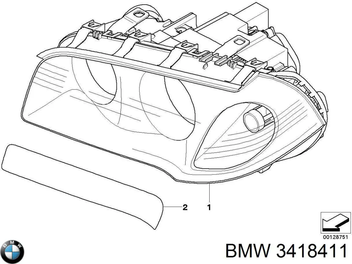 3418411 BMW faro izquierdo