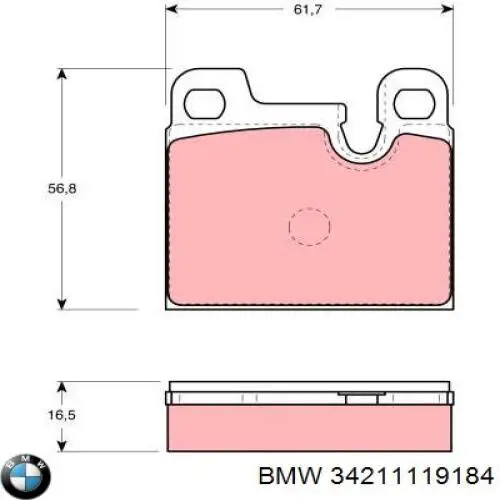 34211119184 BMW pastillas de freno traseras