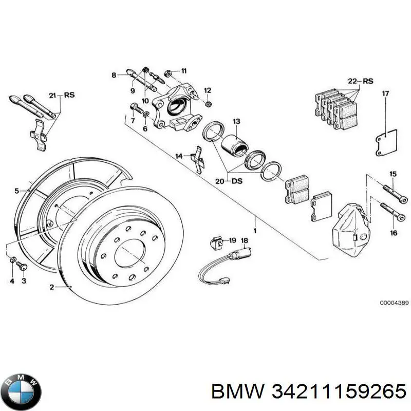 34211159265 BMW pastillas de freno traseras