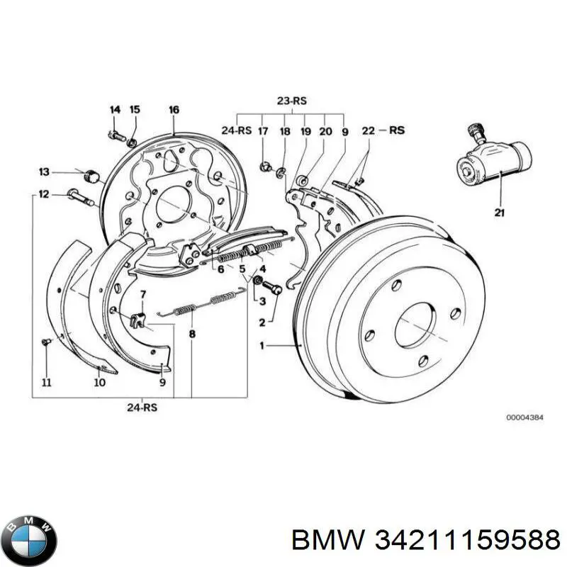  Zapatas de frenos de tambor traseras para BMW 3 E21