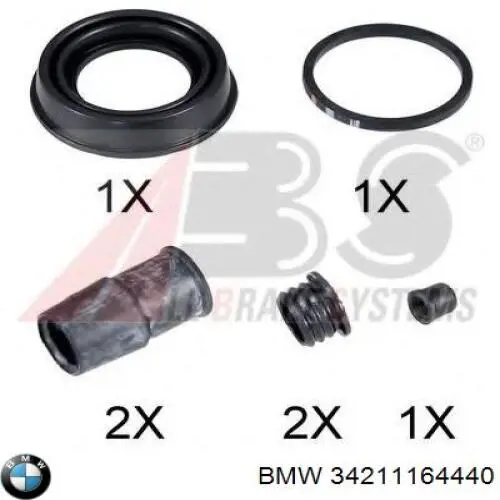 34211164440 BMW juego de reparación, pinza de freno trasero