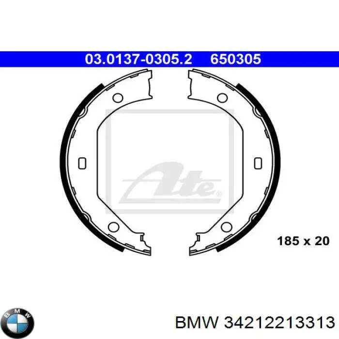 34212213313 BMW juego de zapatas de frenos, freno de estacionamiento