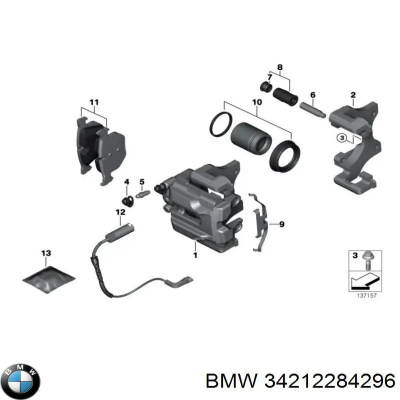 34212284296 BMW pastillas de freno traseras