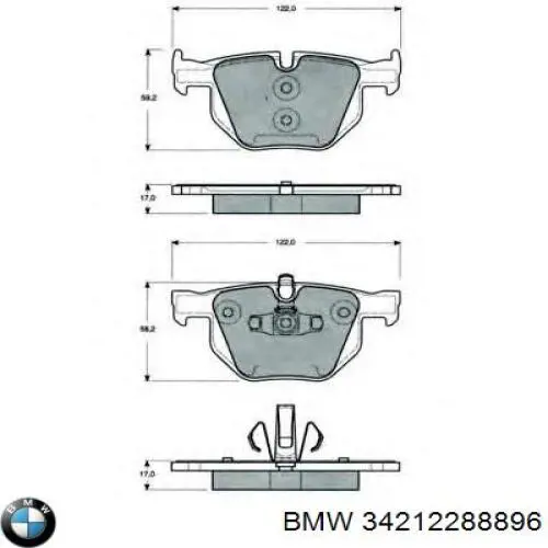 34212288896 BMW pastillas de freno delanteras