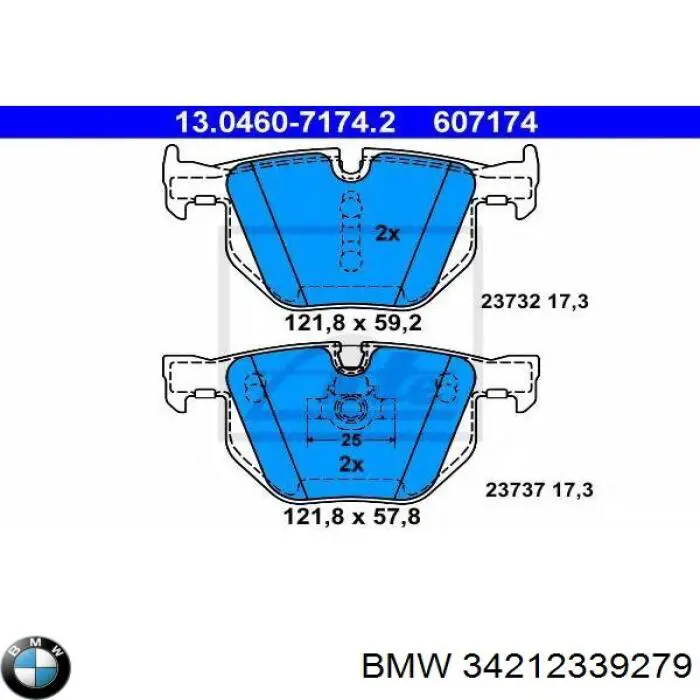 34212339279 BMW pastillas de freno traseras