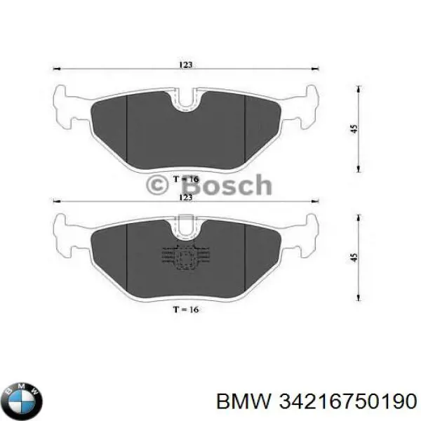 34216750190 BMW pastillas de freno traseras