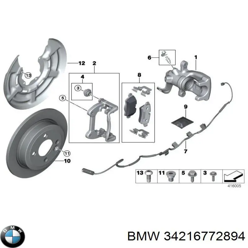 34216772894 BMW pastillas de freno traseras