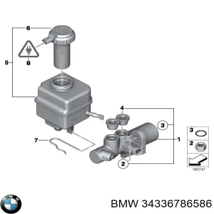  Cilindro principal de freno para BMW 7 F01, F02, F03, F04