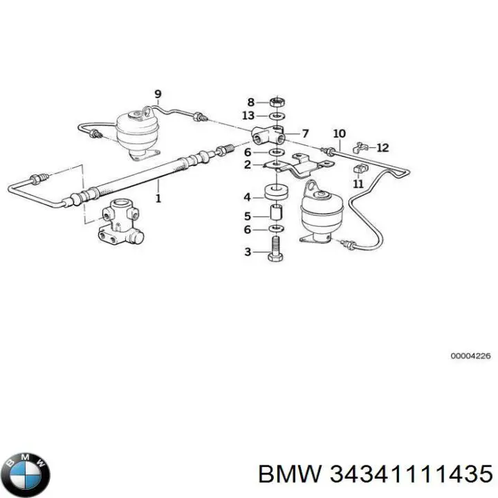  Tee de tubo de freno para Volkswagen Passat B2, 32B