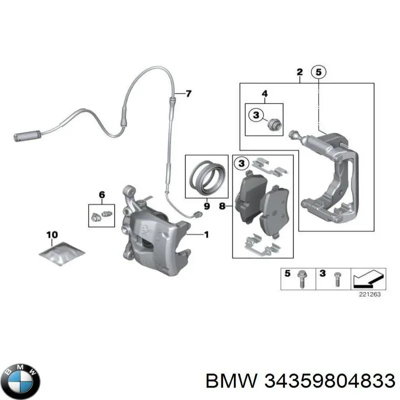 34359804833 BMW contacto de aviso, desgaste de los frenos