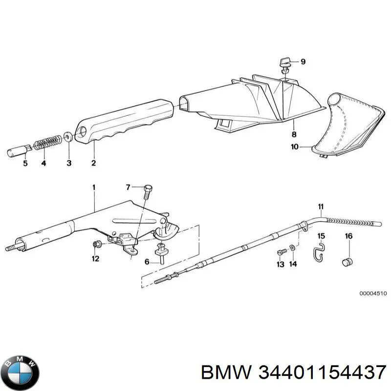 34401154437 BMW cable de freno de mano delantero