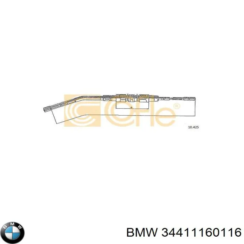 34411160116 BMW cable de freno de mano trasero derecho/izquierdo