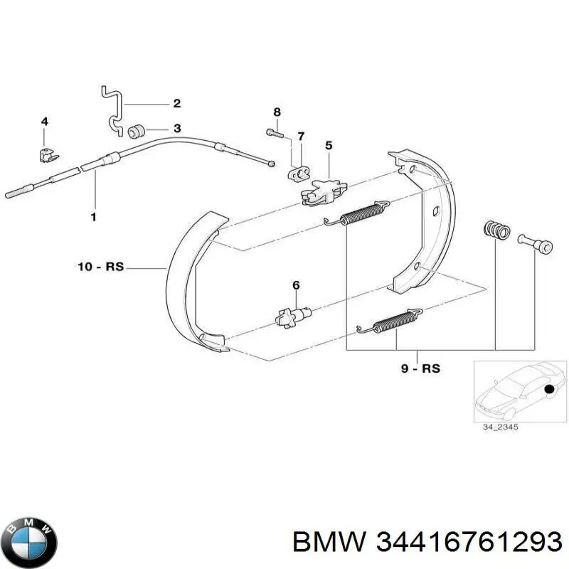 34416761293 BMW juego de zapatas de frenos, freno de estacionamiento