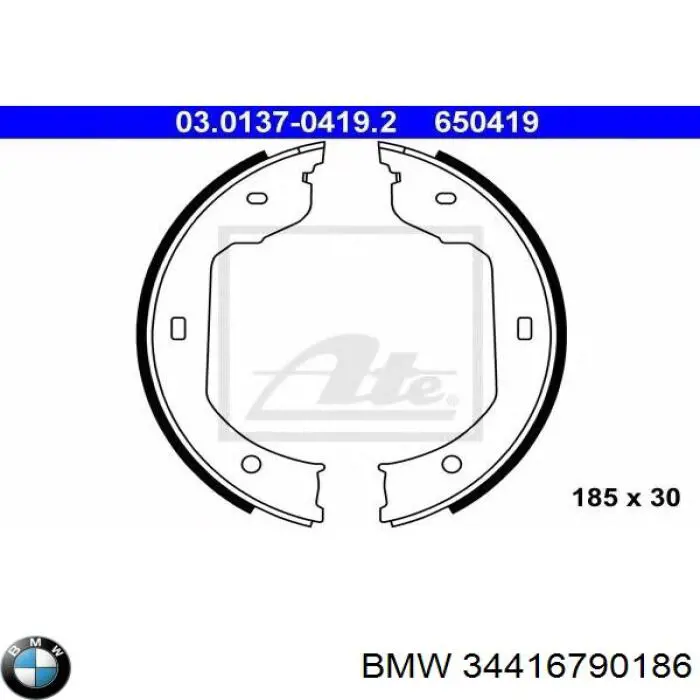 34416790186 BMW juego de zapatas de frenos, freno de estacionamiento