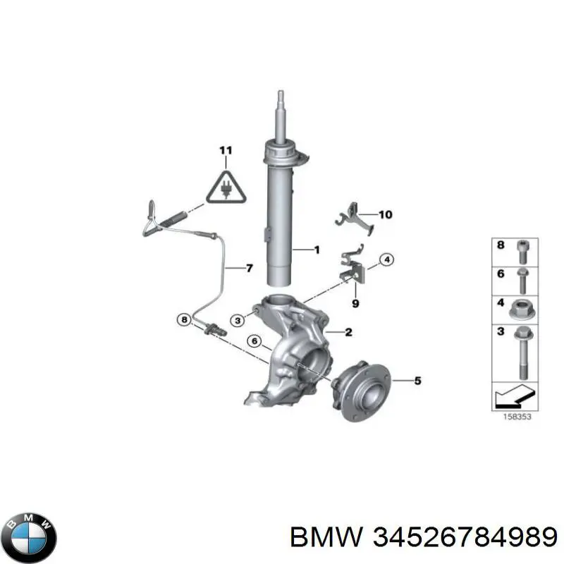  Sensor ABS delantero para BMW X1 E84