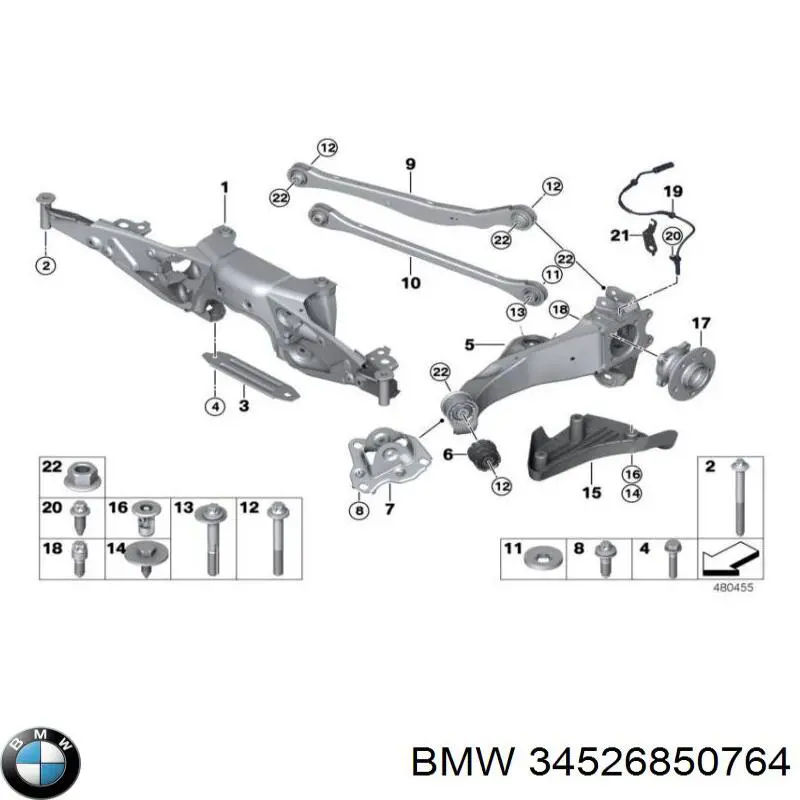 34526850764 BMW sensor abs trasero