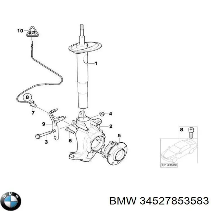  Sensor ABS delantero derecho para BMW 5 E60