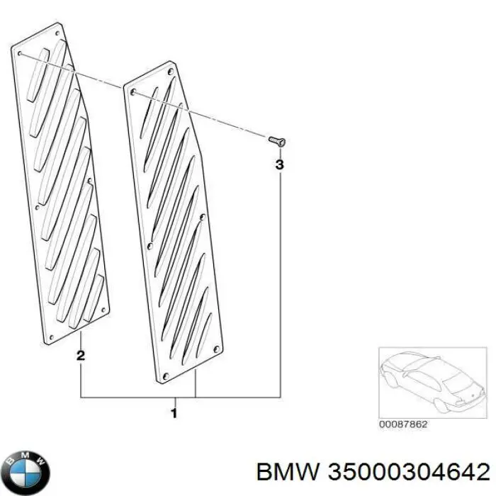  Revestimiento de pedal, juego para BMW X3 E83