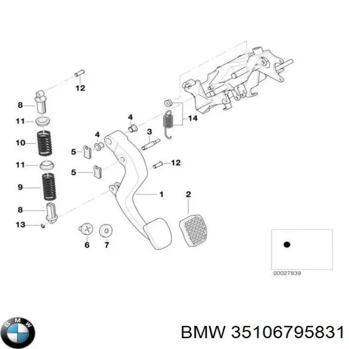  Pedal de freno para MINI Clubman R55