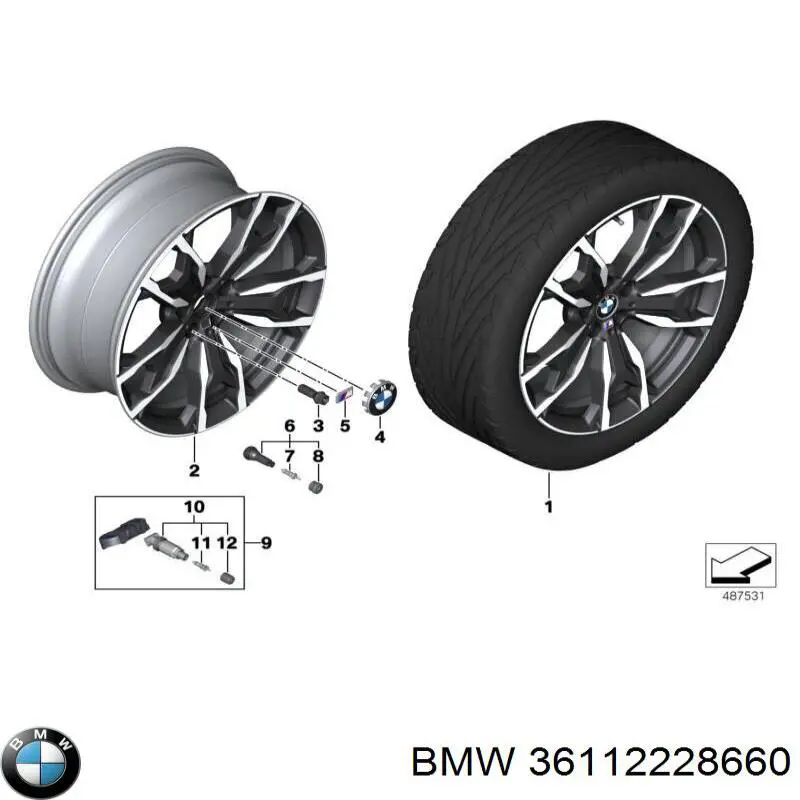  Tapacubo rueda para BMW X3 F25