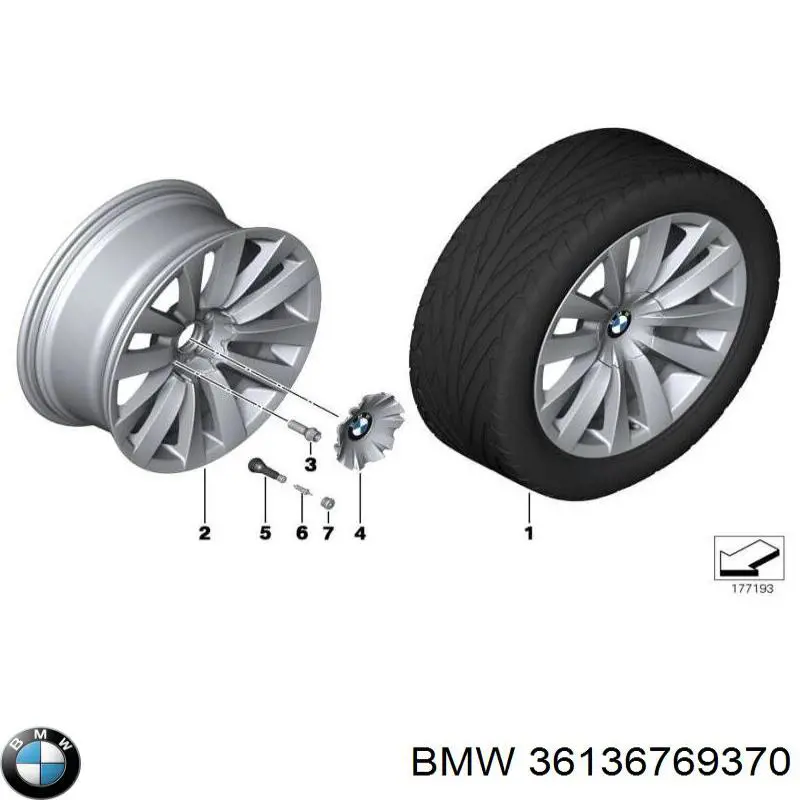 36136769370 BMW tapacubo rueda