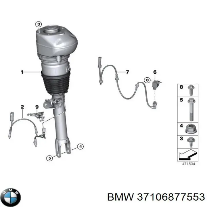 37106877553 BMW amortiguador delantero izquierdo