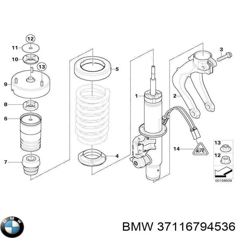 37116794536 BMW amortiguador delantero izquierdo