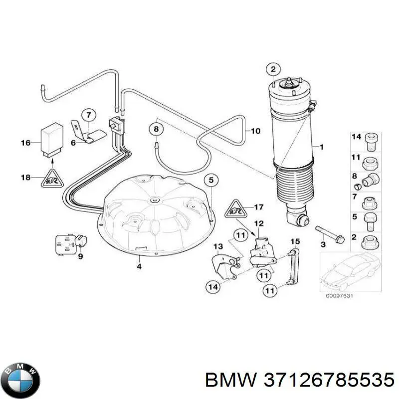 37126785535 BMW amortiguador trasero izquierdo