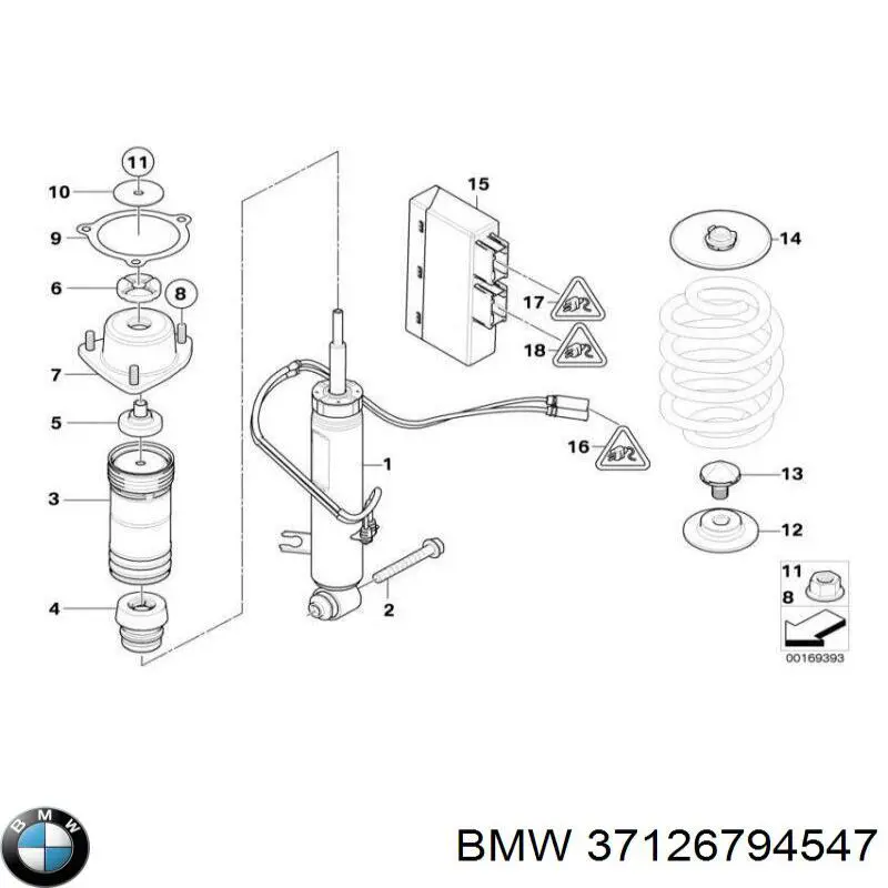 37126794547 BMW amortiguador trasero izquierdo