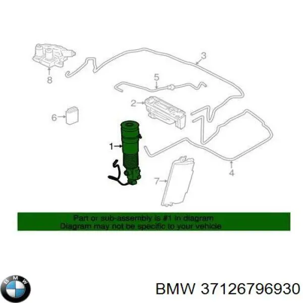  Amortiguador trasero derecho para BMW 7 F01, F02, F03, F04