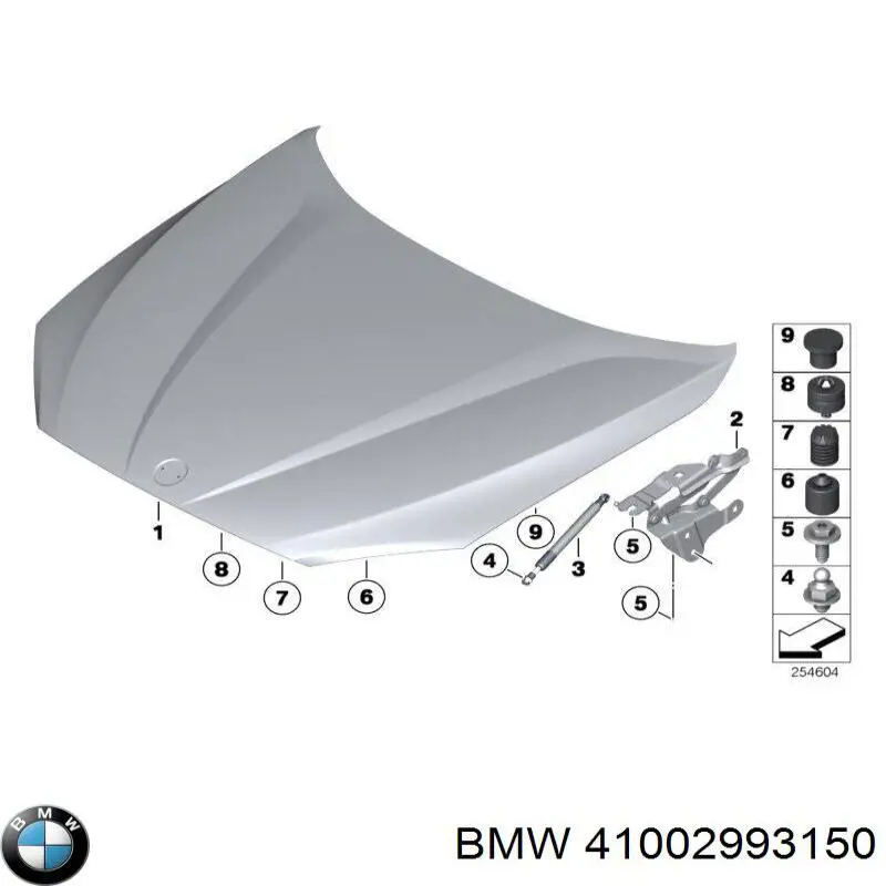  Bisagra, capó del motor derecha para BMW X1 E84