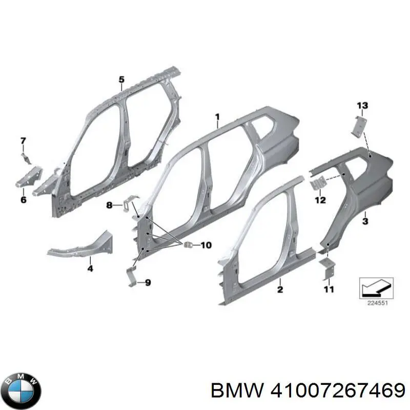  Guardabarros trasero izquierdo para BMW X3 F25