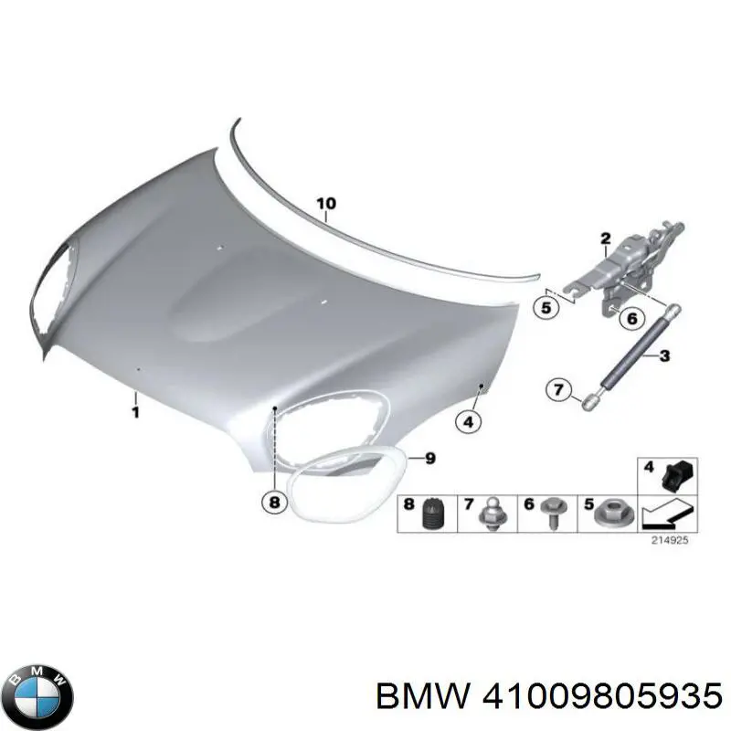 41009805935 BMW capó del motor