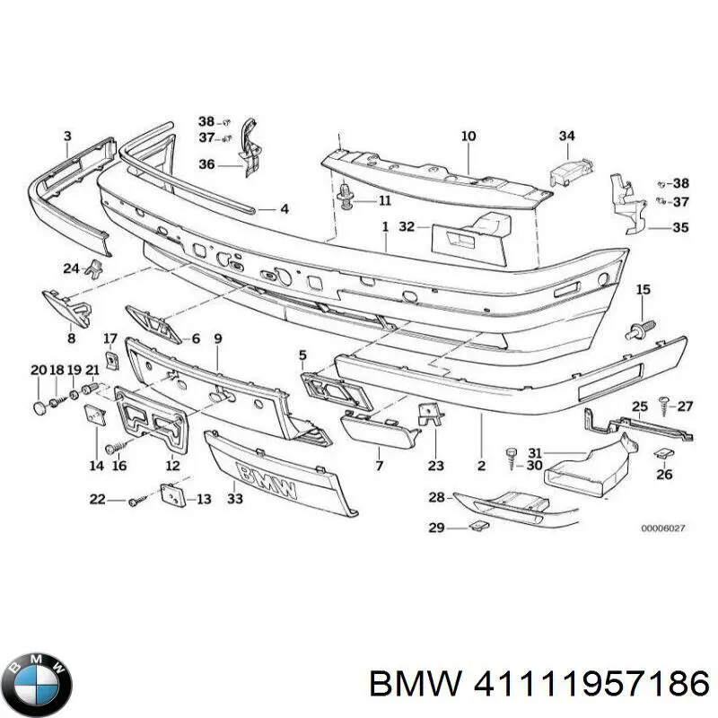  Soporte de radiador inferior (panel de montaje para foco) para BMW 7 E32