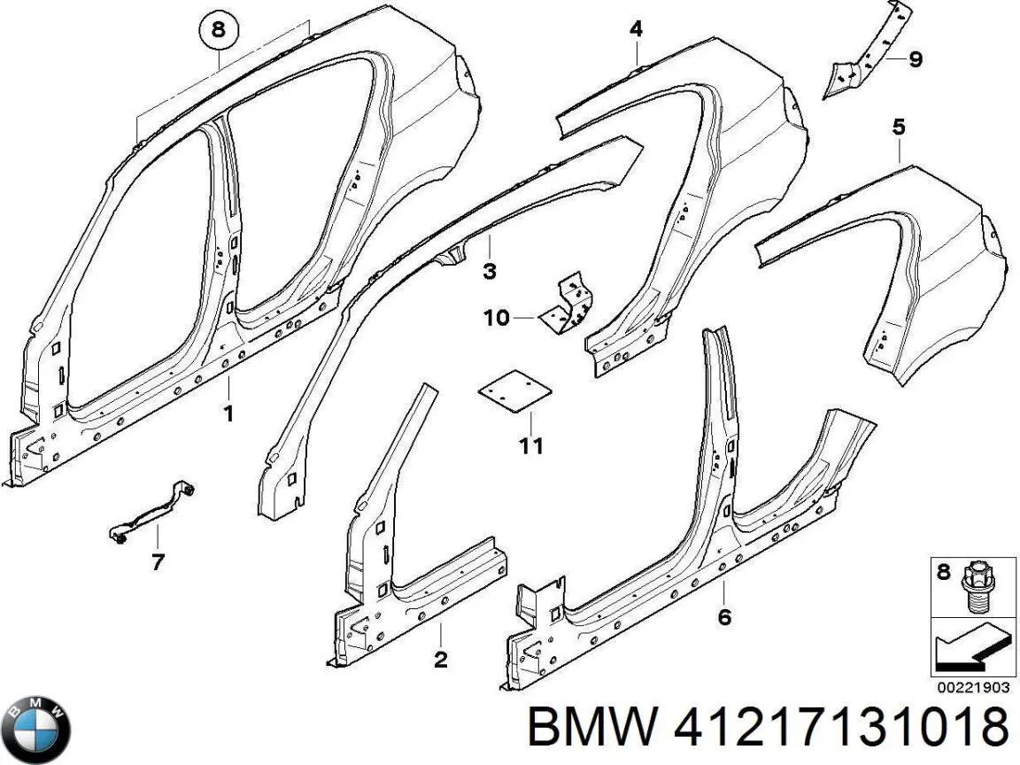  Guardabarros trasero derecho para BMW 1 E81, E87