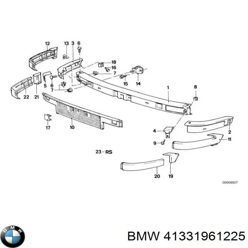  Soporte de radiador inferior (panel de montaje para foco) para BMW 3 E30