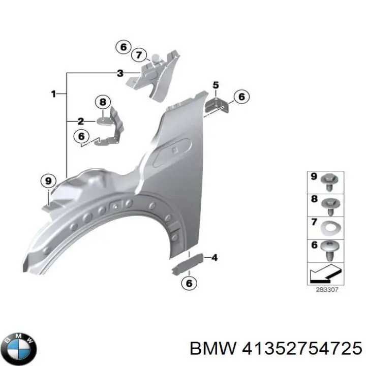  Guardabarros delantero izquierdo para MINI Clubman R55