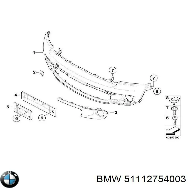 51112754003 BMW parachoques delantero