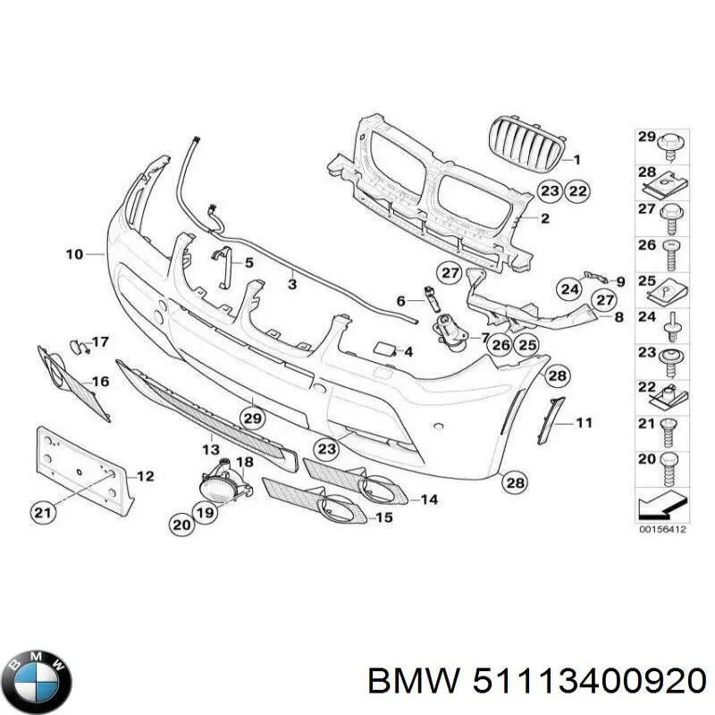  Soporte de parachoques delantero exterior derecho para BMW X3 E83