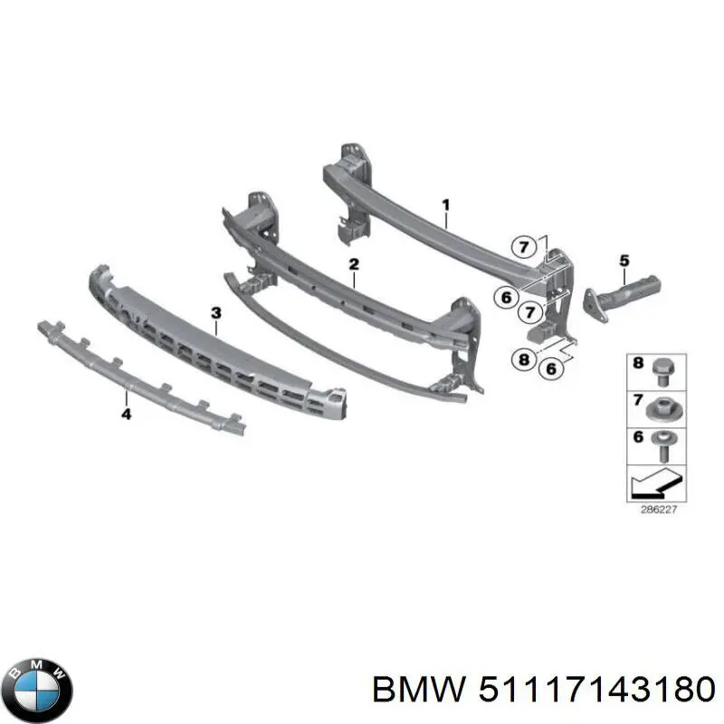 51117143180 BMW refuerzo parachoque delantero