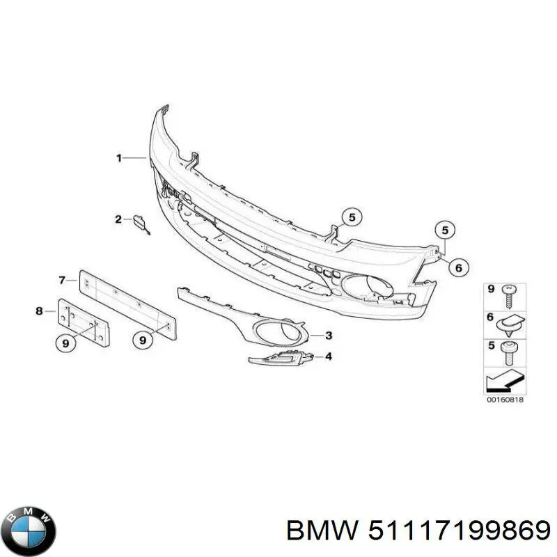 51117199869 BMW parachoques delantero